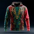 Comstylish Magic Christmas Moose Art Men's Hooded Sweatshirt