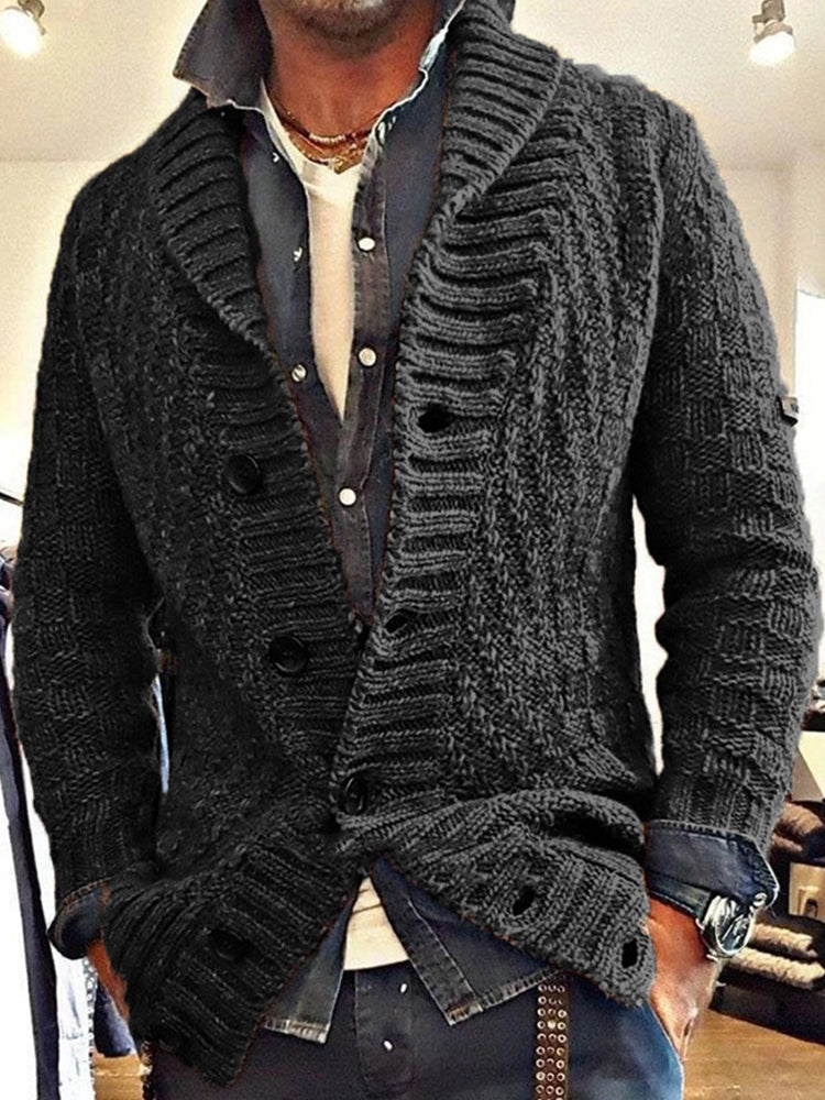 Men's Vintage Lapel Knit Sweater Cardigan elevenforest