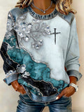 Comstylish Women's Faith Printed Waffle Sweatshirt