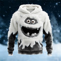 Men's Melting Ice Monster Contrast Cozy Plush Hoodie artswardrobe