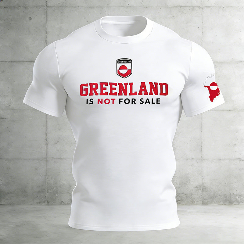 Men's Retro Greenland Not For Sale Print Raglan Sleeve T-shirt elevenforest
