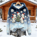Comstylish Winter Cute Animal Pattern Design Women's Flannel Sweatshirt