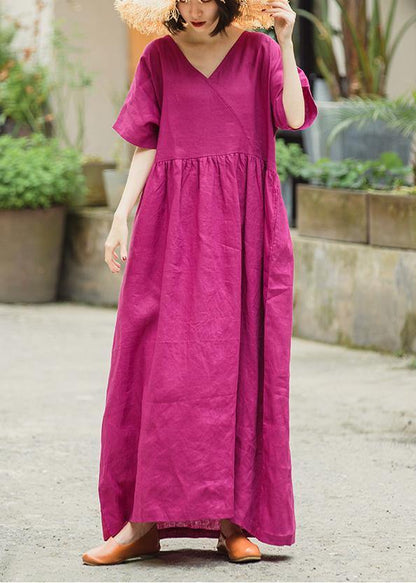Rose Linen Dresses Summer Dress