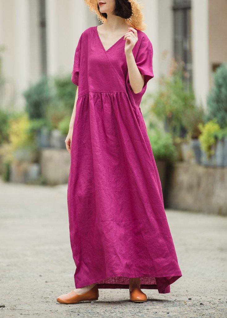 Rose Linen Dresses Summer Dress