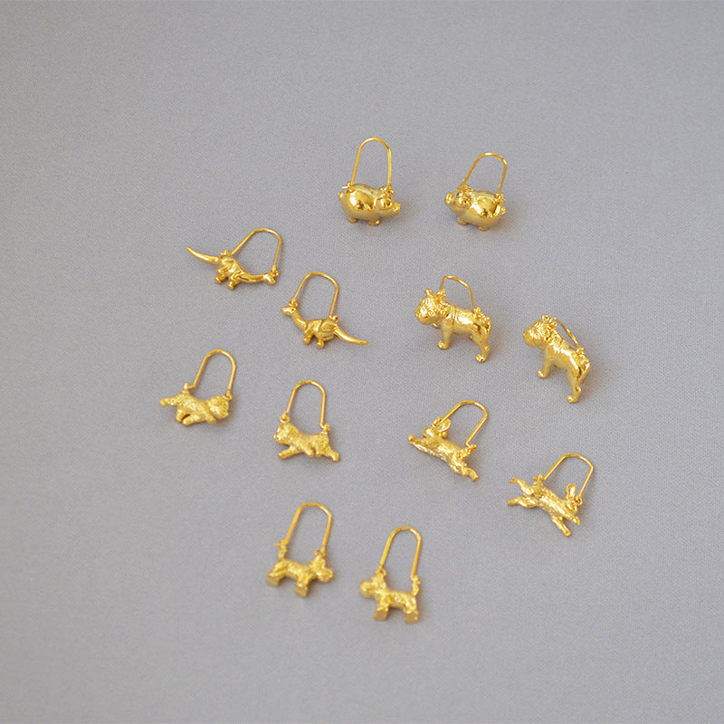 Vintage Handmade Gold Earring