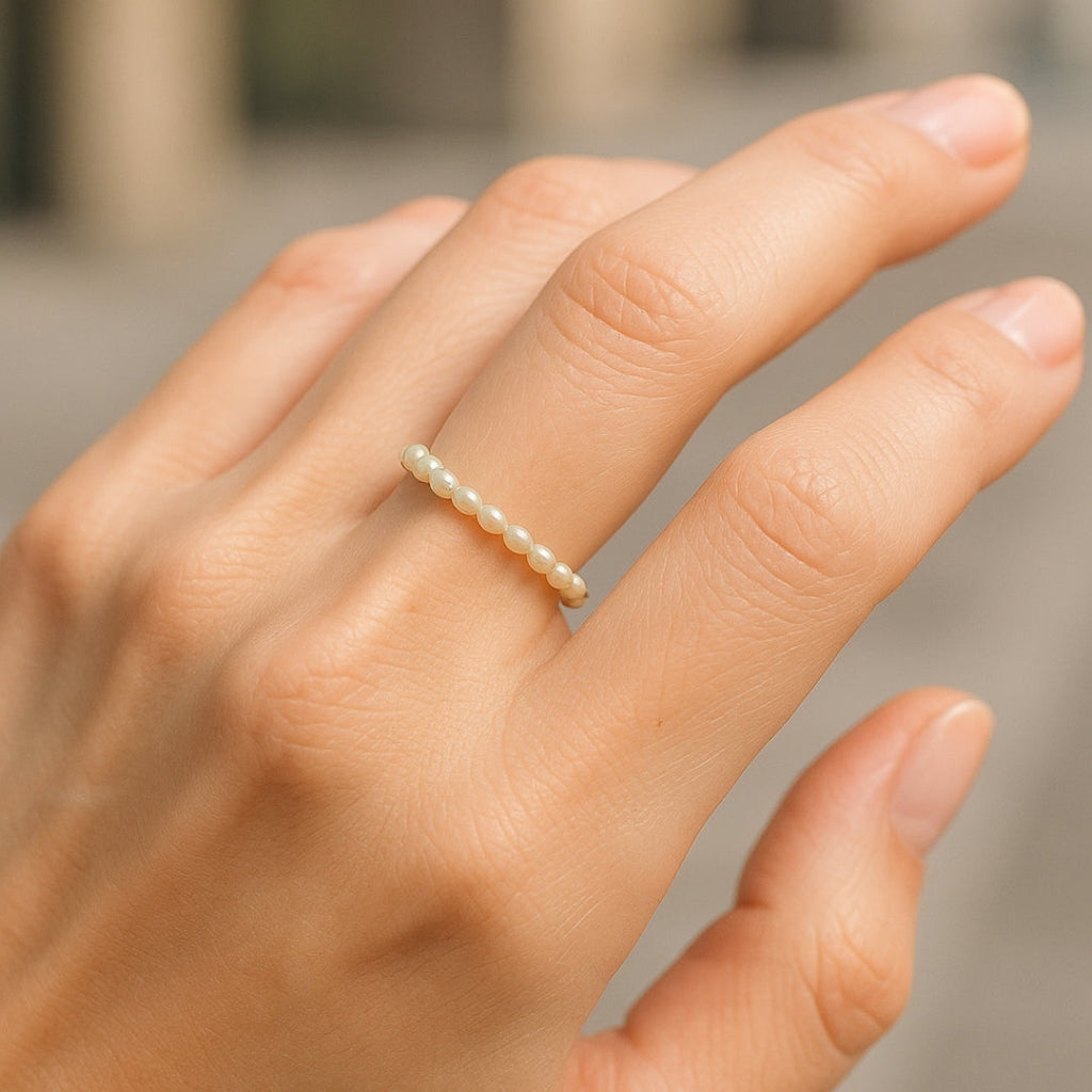 Delicate Artisan Pearl Ring
