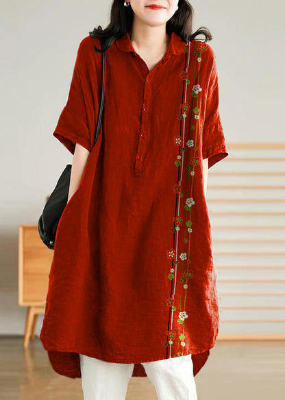 Jade Green Linen Linen Shirt Dress