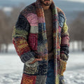 Men's Retro Geometric Knitted Warm Sweater Long Cardigan elevenforest