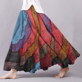 Vintage Color Block Flowy Wide Skirt artswardrobe