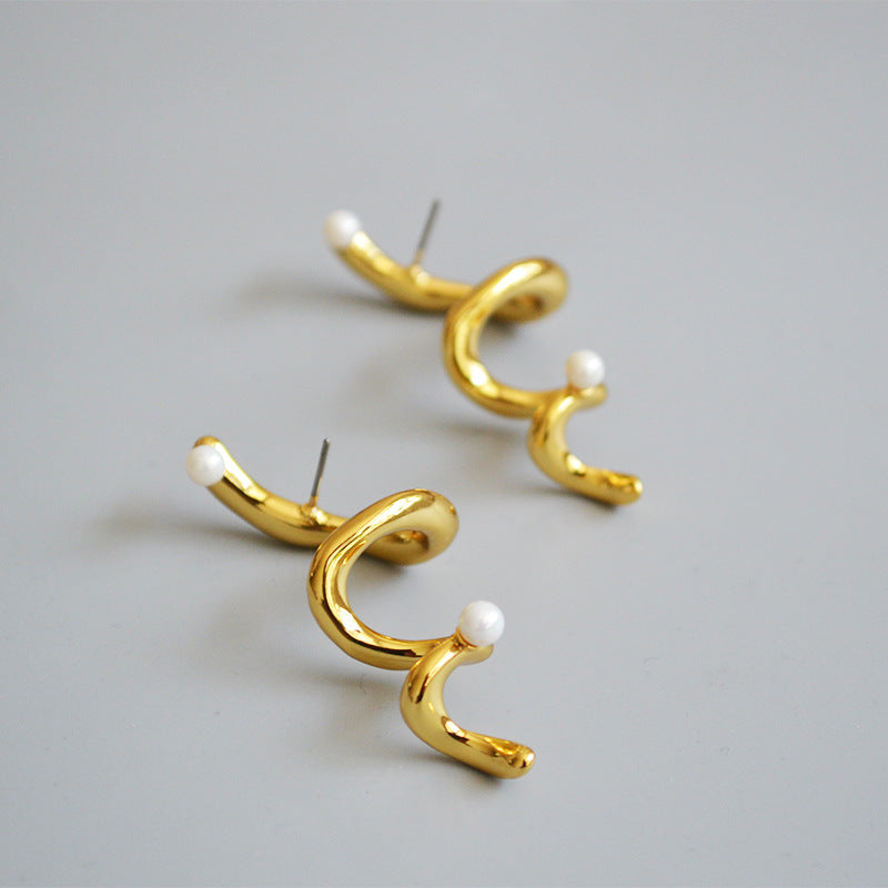 Delicate Artisan Pearl Earring