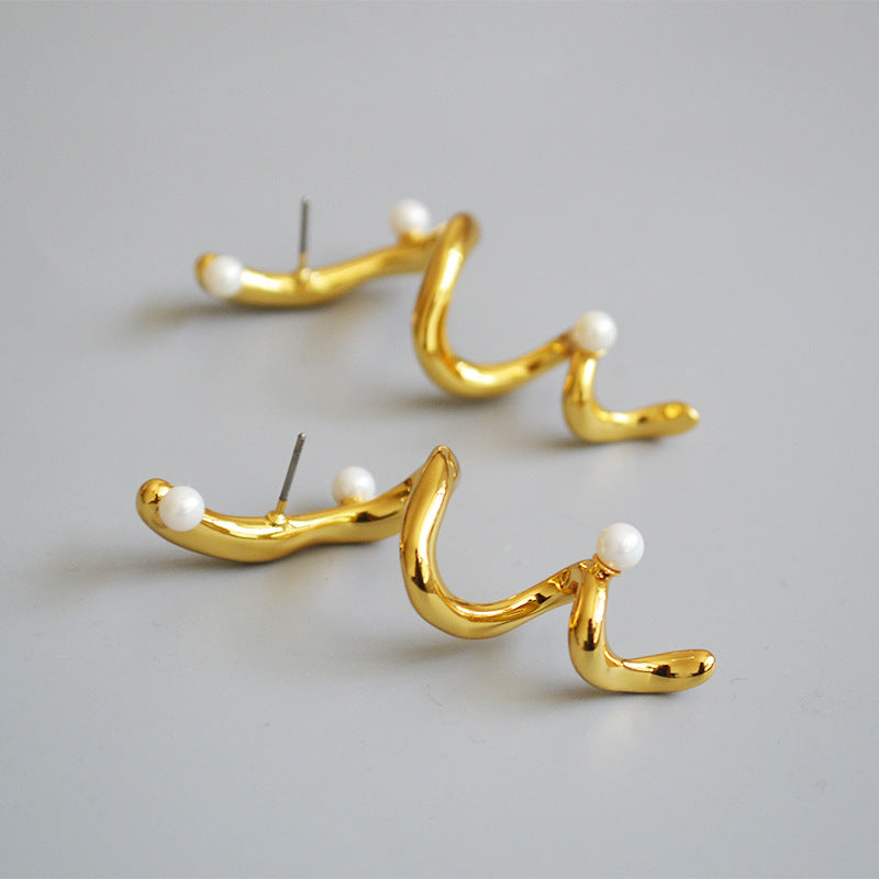 Delicate Artisan Pearl Earring
