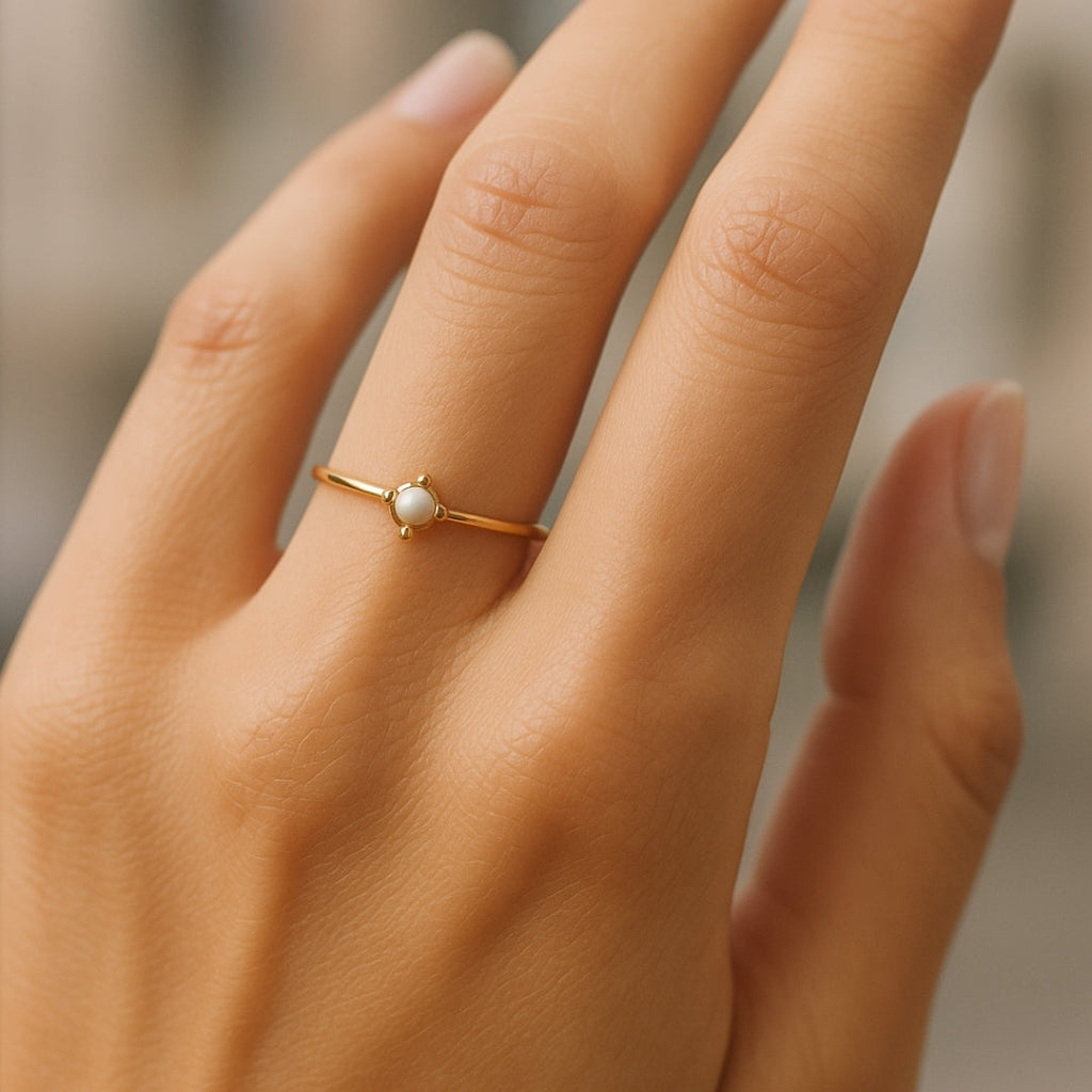 Delicate Artisan Gold Ring
