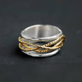Gold Threads Silver Ring