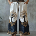 Men's Retro Viking Tribal Life Of Tree Celtic Art Casual Linen Pants artswardrobe