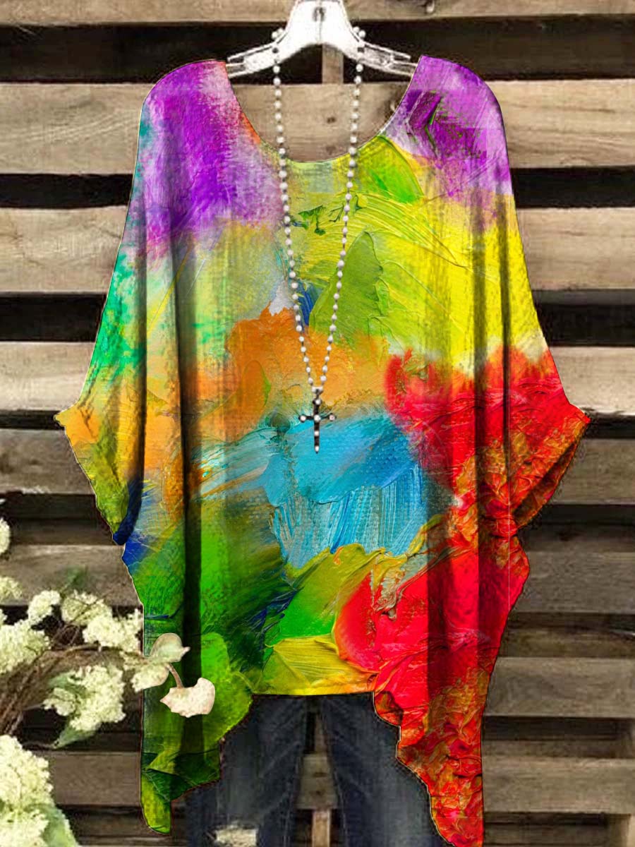 Women'S Artistic Color Printed Casual Top