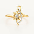 Crystal Blossom Signature Gold Ring