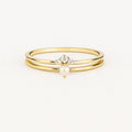 Pearl & Zirconia Layer gold Ring