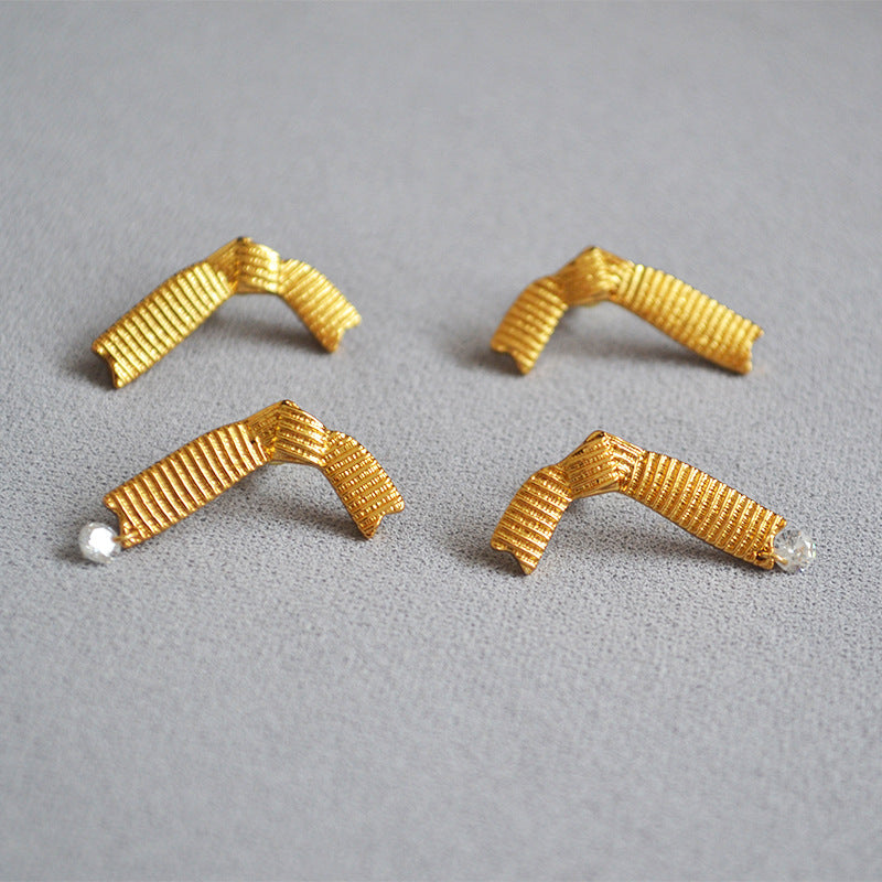 Delicate Artisan Gold Earring