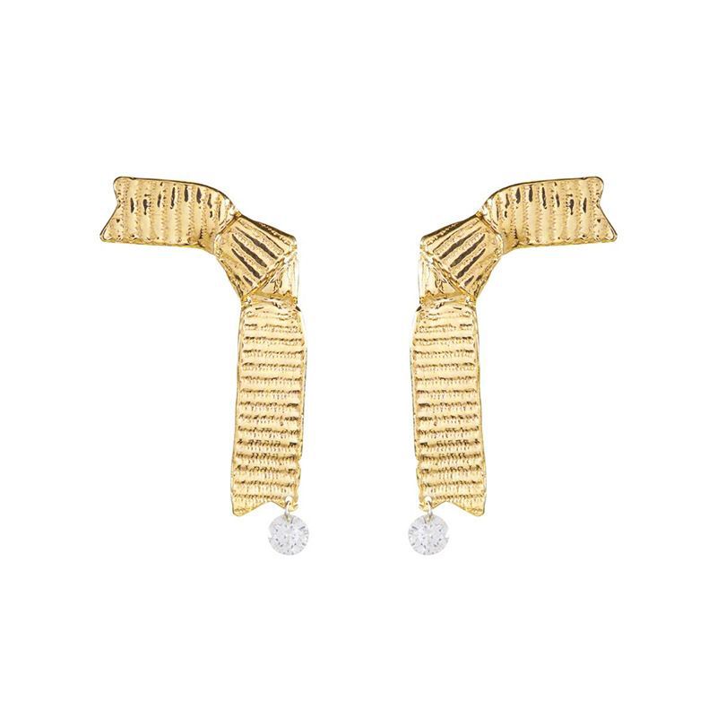 Delicate Artisan Gold Earring
