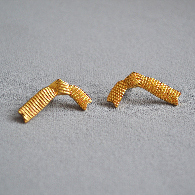 Delicate Artisan Gold Earring