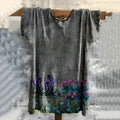 Comstylish Vintage Bohemian Embroidered Floral Cotton T-shirt