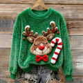 Comstylish Women's Christmas Reindeer Plush Sweater