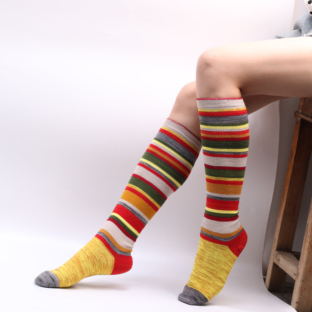 Soft Warm Retro Rainbow Contrasting Socks elevenforest