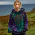 Women's Vintage Viking Celtic Knot Thermal Hoodie artswardrobe