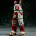 Comstylish Men's Retro Christmas Snowflake Holly Berry Embroidered Jumpsuit