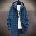 Men's Vintage Geometric Art Knitted Cozy Hooded Cardigan elevenforest