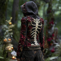 Comstylish Women's Halloween Rose And Skull Graphic Casual Hoodie