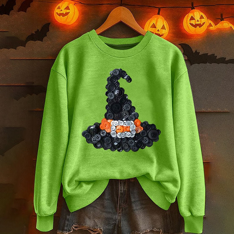 Comstylish Women's Halloween Print Crew Neck Casual Sweatshirt