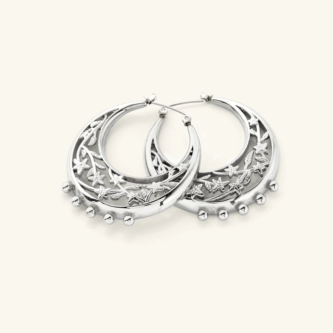 Crescent Moon Star Earrings