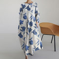 Comstylish Vintage Floral Print Long Sleeve Loose Dress