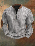 Men's Vintage Knit Print Zip-Up Sweatshirt 2 elevenforest