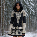 Viking Totem Women's Hooded Knit Mini Dress artswardrobe