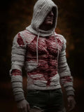 Men's Halloween Human Muscle Art Bandage Hooded Sweater artswardrobe