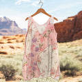Women's Vintage Floral Patch Cotton And Linen Sleeveless Tank Top artswardrobe