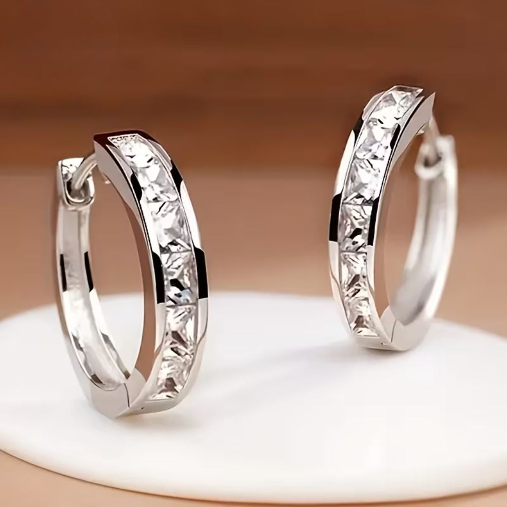 Flame-Shape Silver Earrings