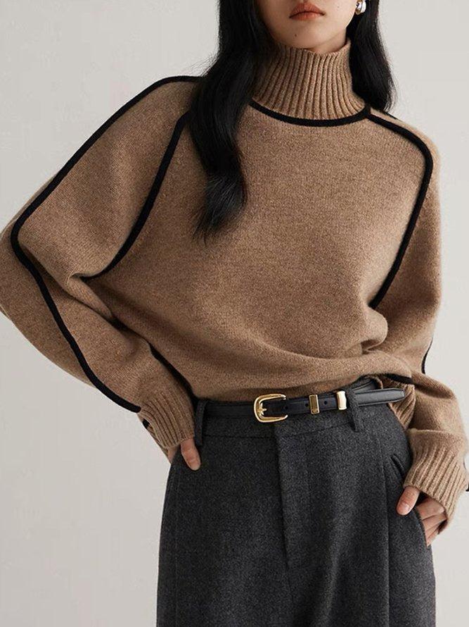 JO | Coffee Sweater with high neckline