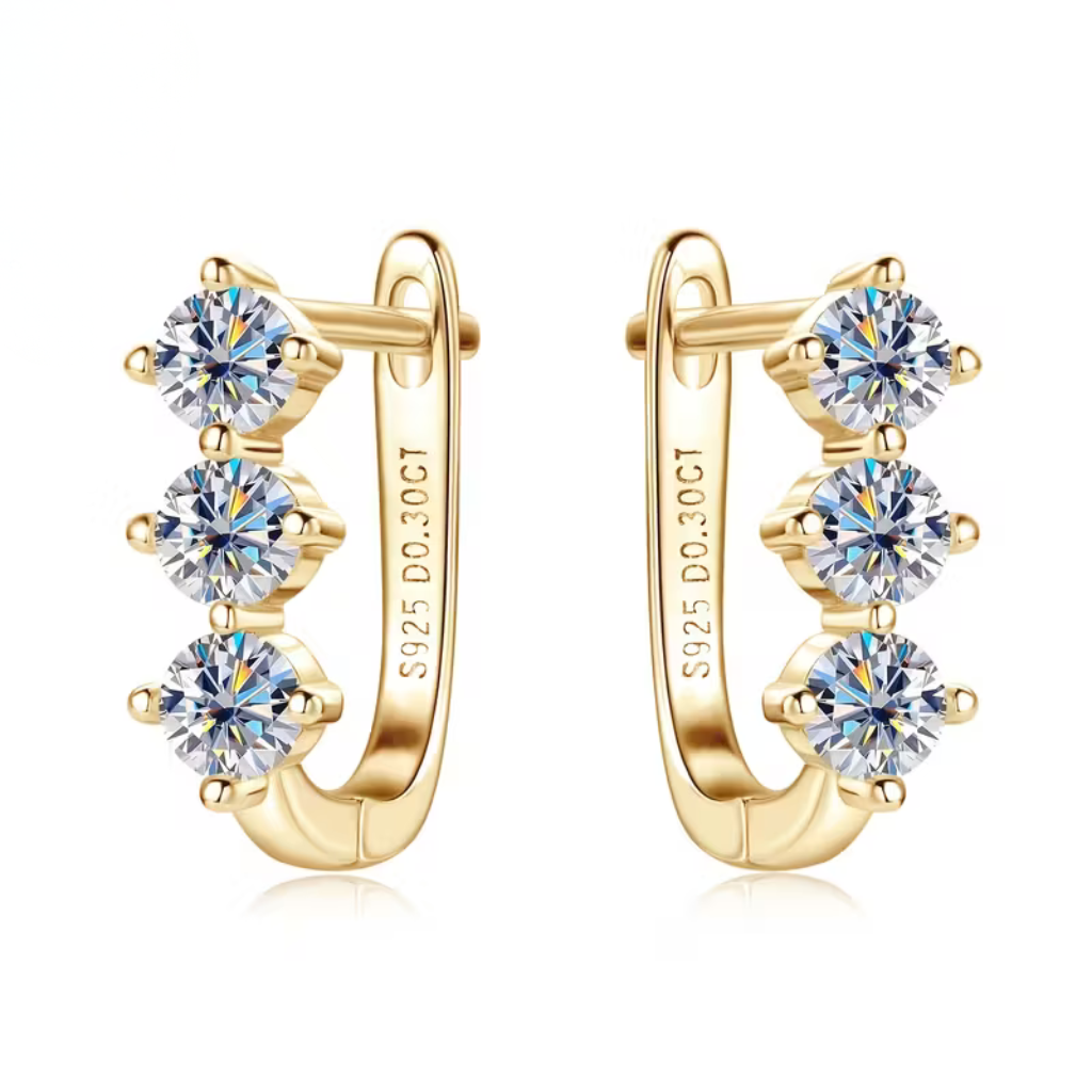 Three-Stone Earrings
