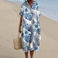 Women's Holiday Flowers Art Print Flowy Dress artswardrobe