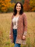 Women's Vintage Bohemian Print Cardigan artswardrobe