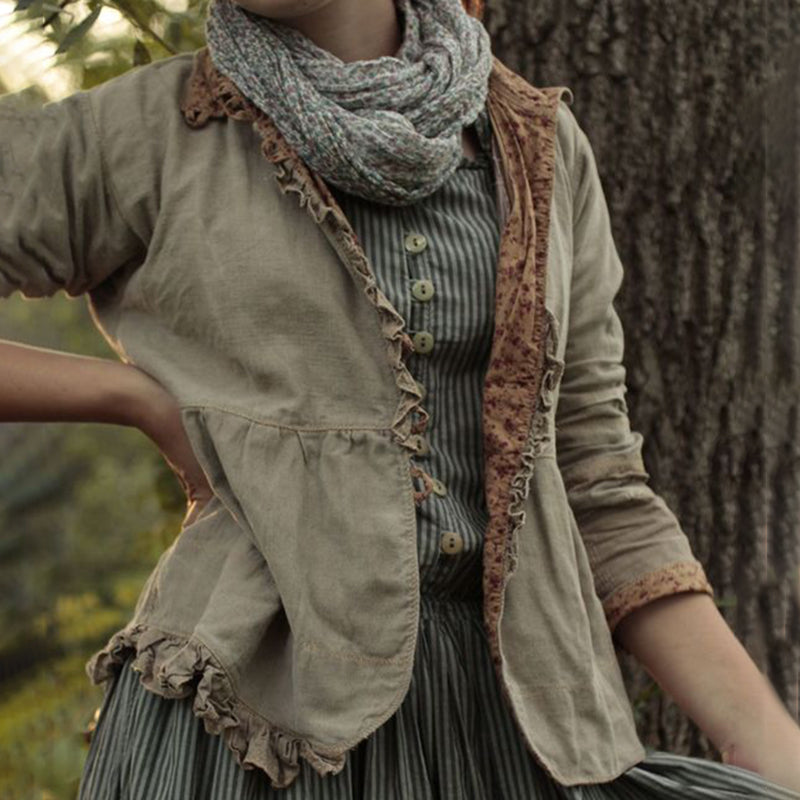 Solid Color Stringy Selvedge Comfy Jacket artswardrobe