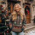 Comstylish Women's Christmas Elements Hooded Sweatshirt