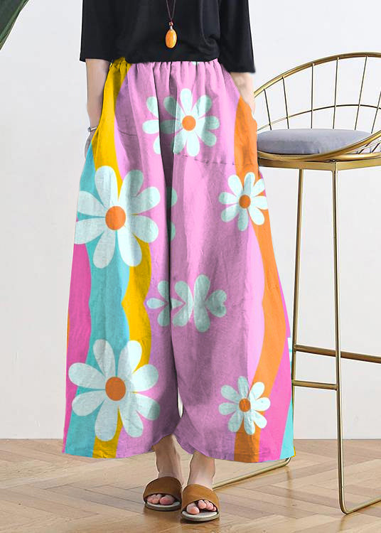 20 Summer Stitching Thin New Cotton and Linen Nude Wide-leg Pants
