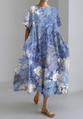 Women's Floral Print Loose Short Sleeve Dress