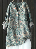Women's Vintage Ethnic Floral Art Print Casual Shirt