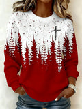 Comstylish Women's Christmas Faith Print Turtleneck Base Knit Top