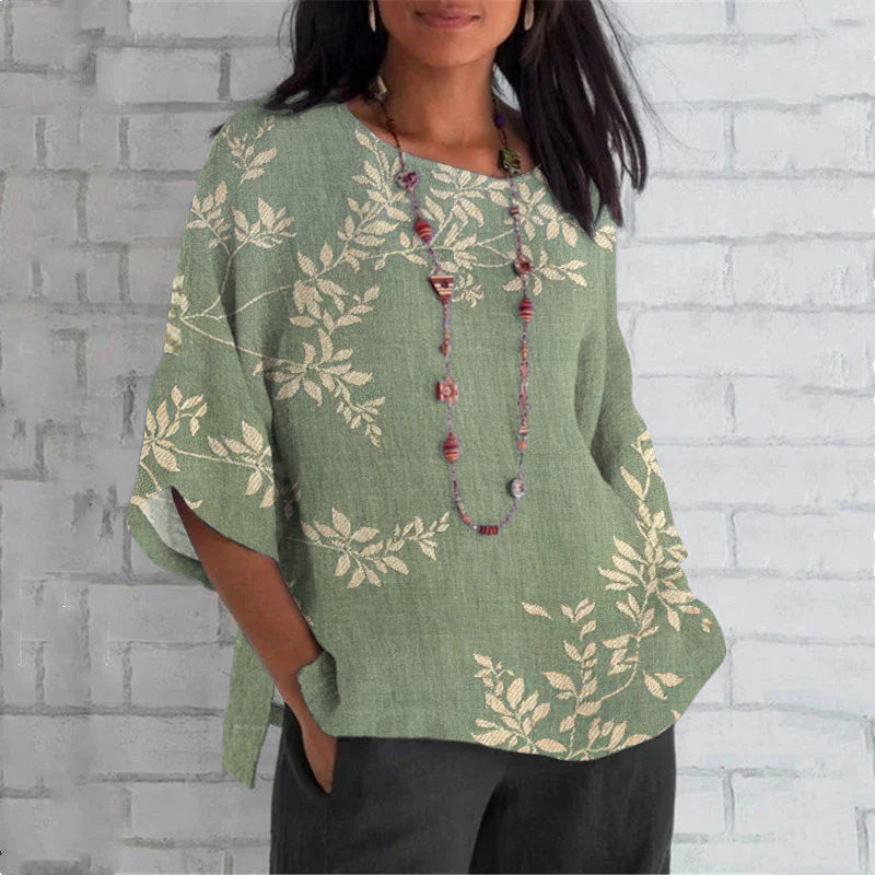 Comstylish Floral Print Crew Neck Casual T-Shirt